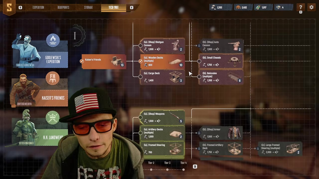 Player drags the tech tree to reveal lower upgrades
