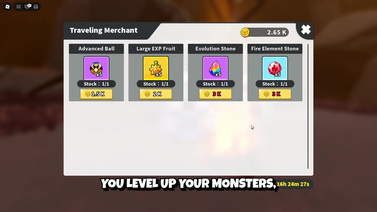 Monsters battle on an island as attack stats are explained