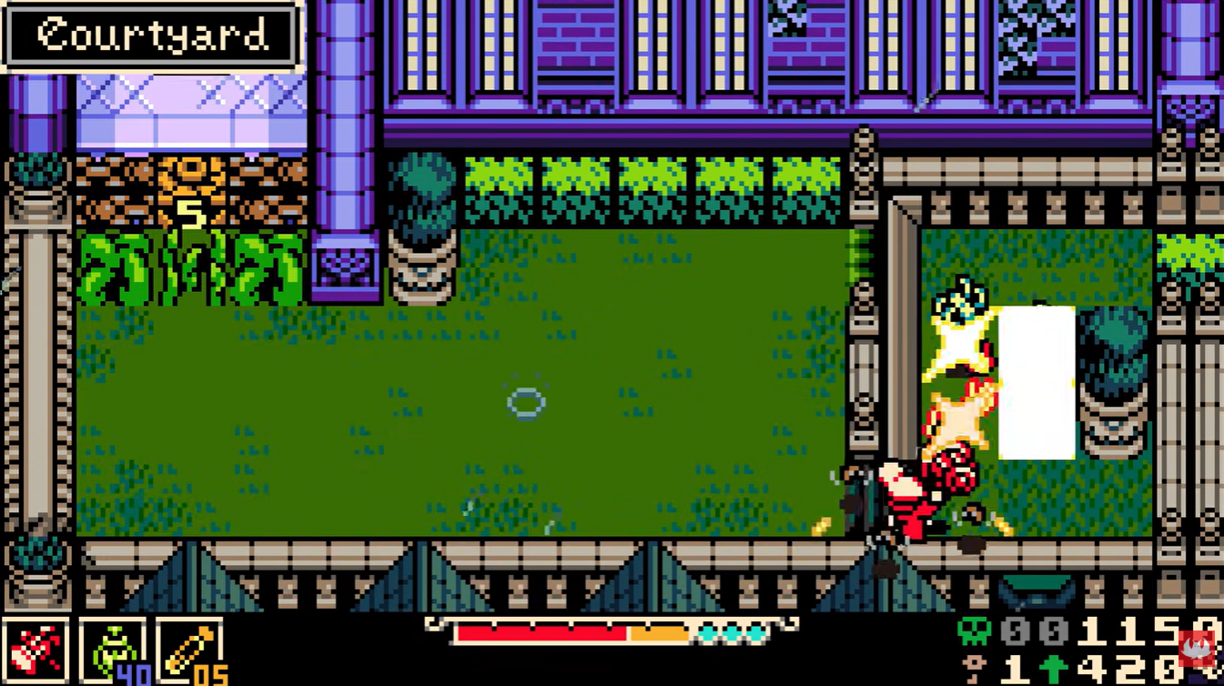 Courtyard hidden garden area location to get Nightstar mace in Mina the Hollower