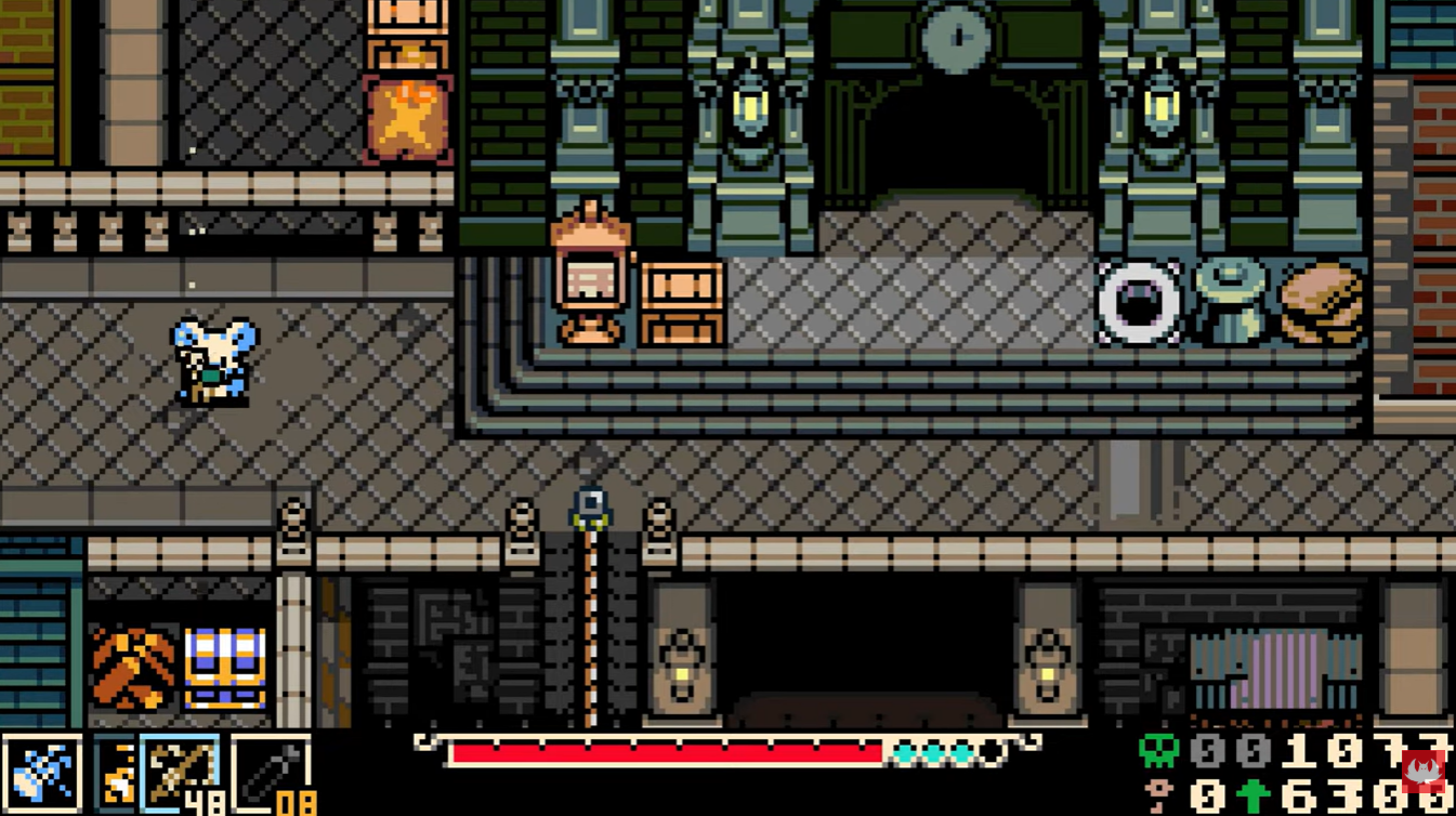 Find the chest near the station behaind a wall barrier. Target the fishing hook towards it,