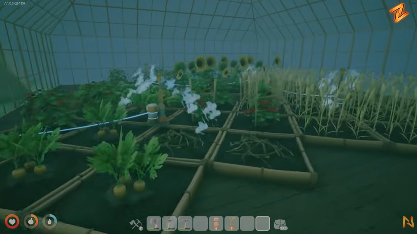 How to Water 12 Crop Plots with One Sprinkler in Solarpunk: greenhouse use indoors plots