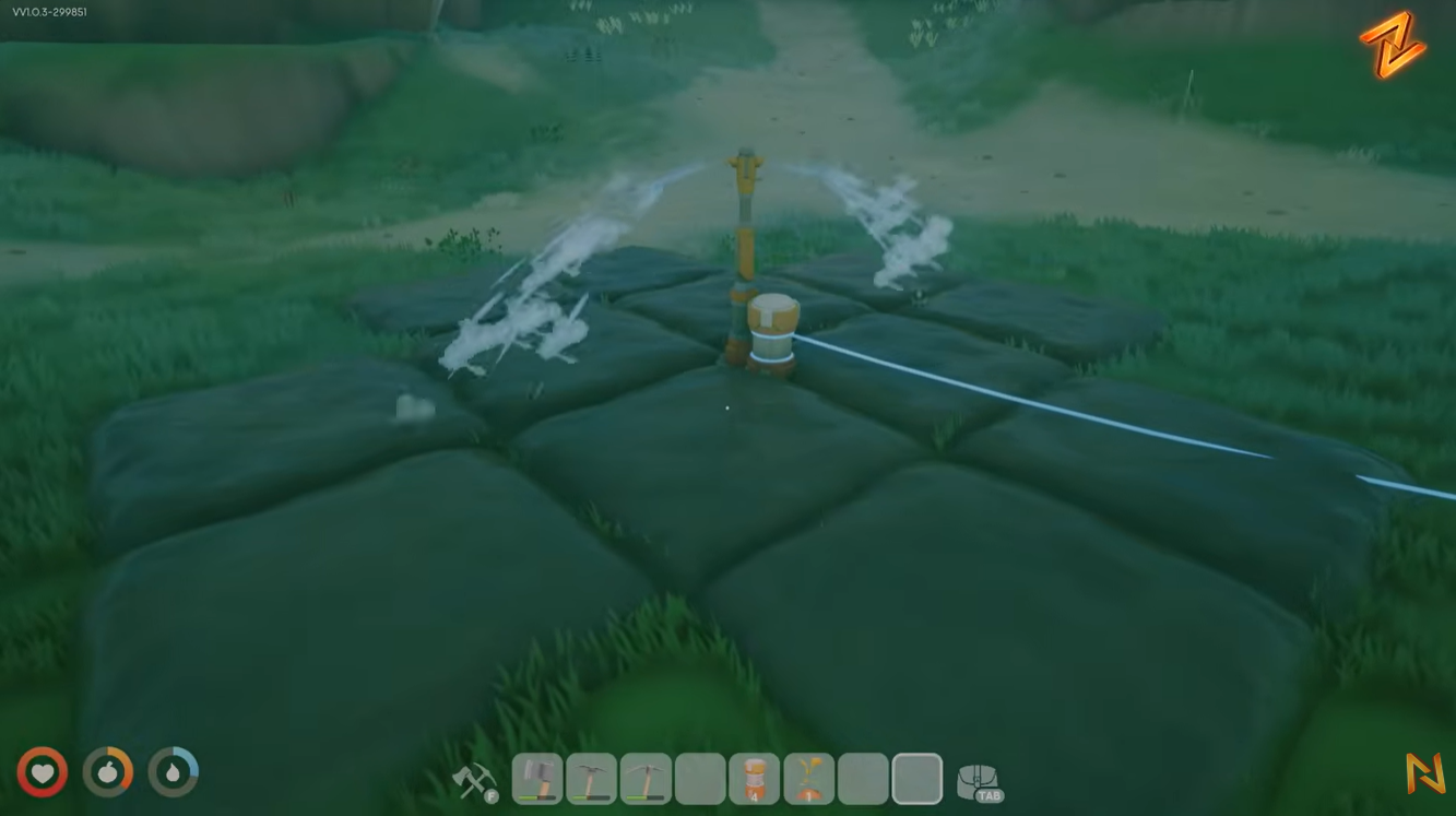 How to Water 12 Crop Plots with One Sprinkler in Solarpunk: starting the sprinkler