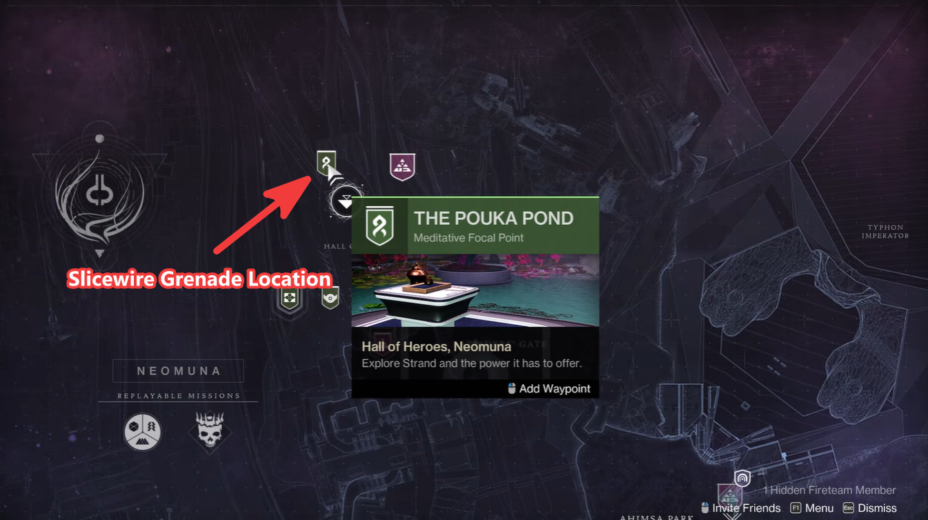 Destiny 2 Slicewire Grenade - location