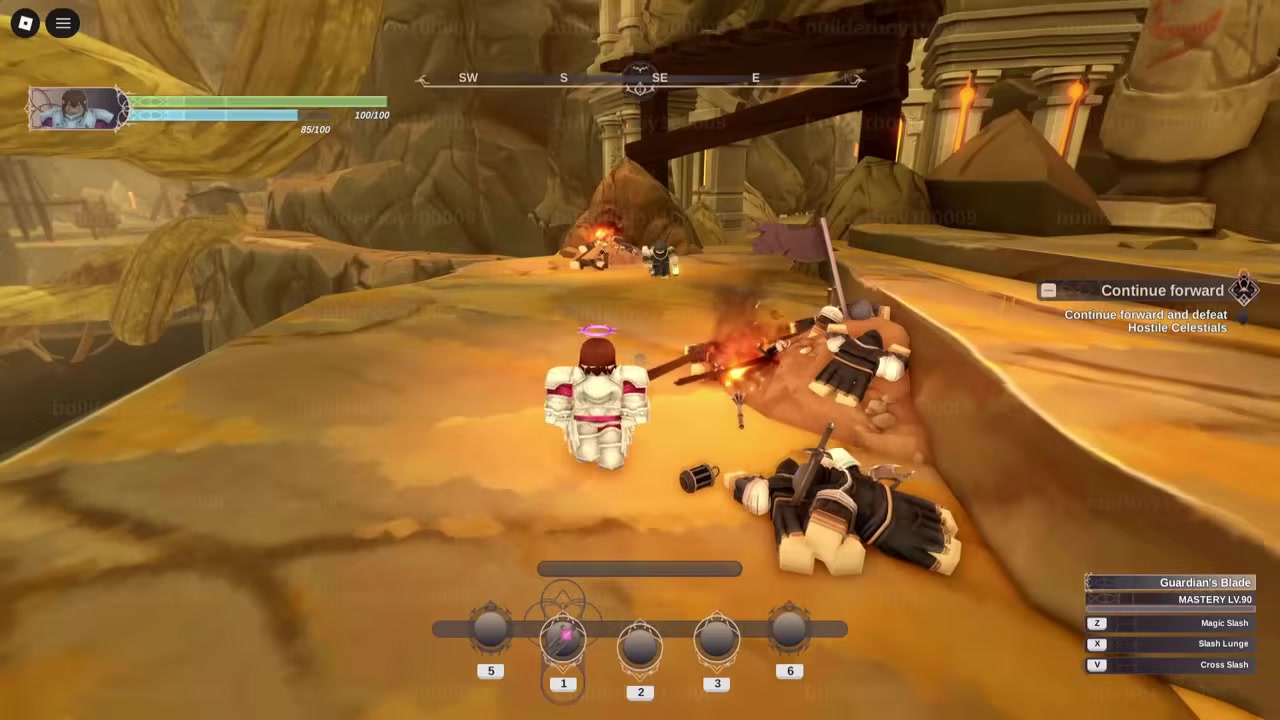 Switching to the magic moveset to test guardian abilities.