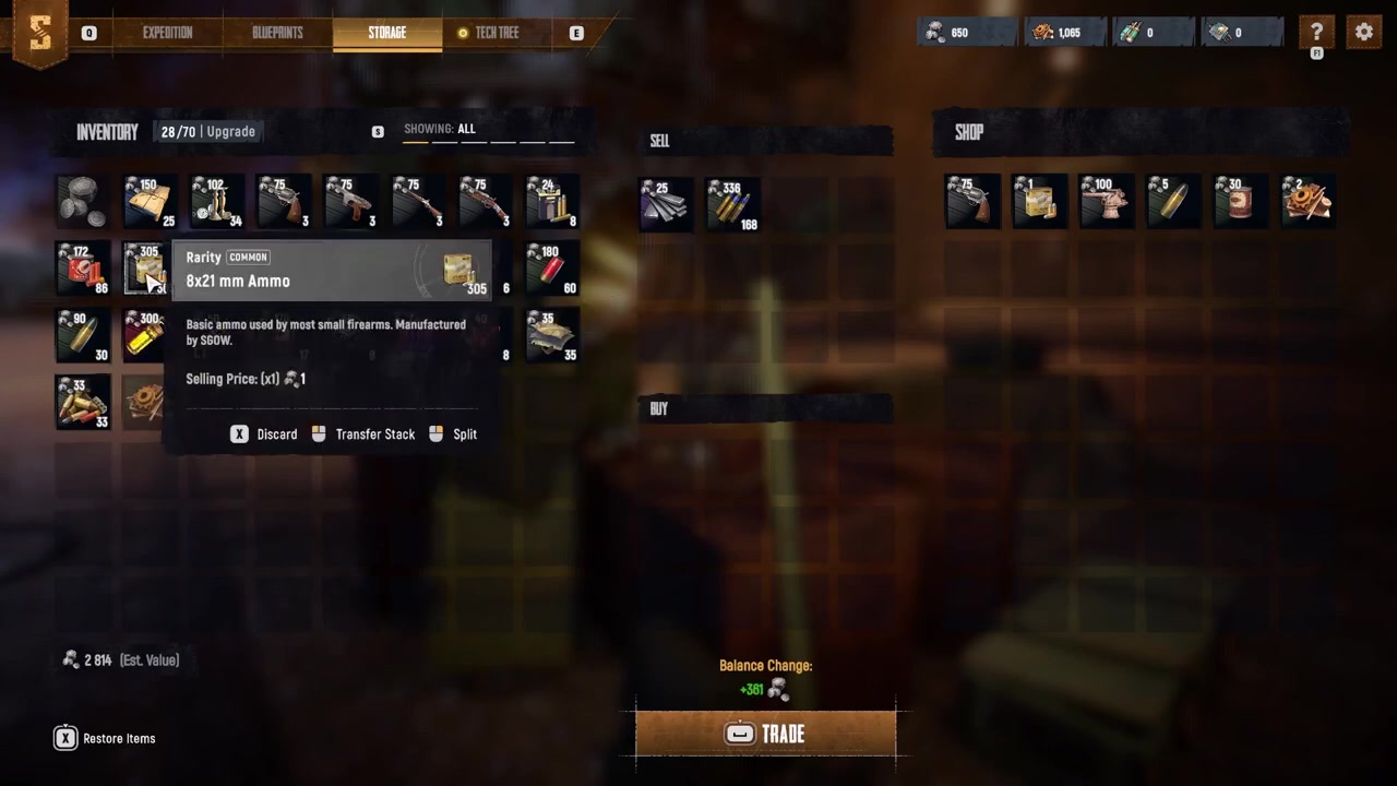 Move items to the sell section