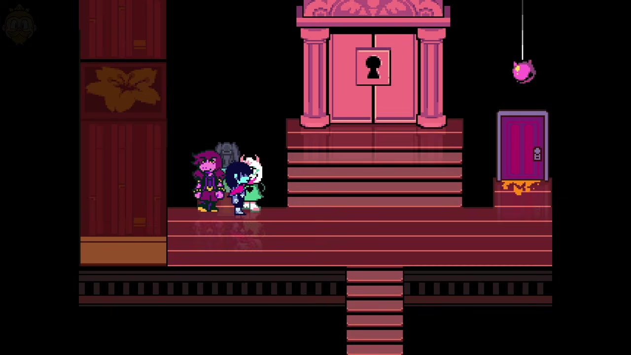 Use the Mystery Key on the pink door