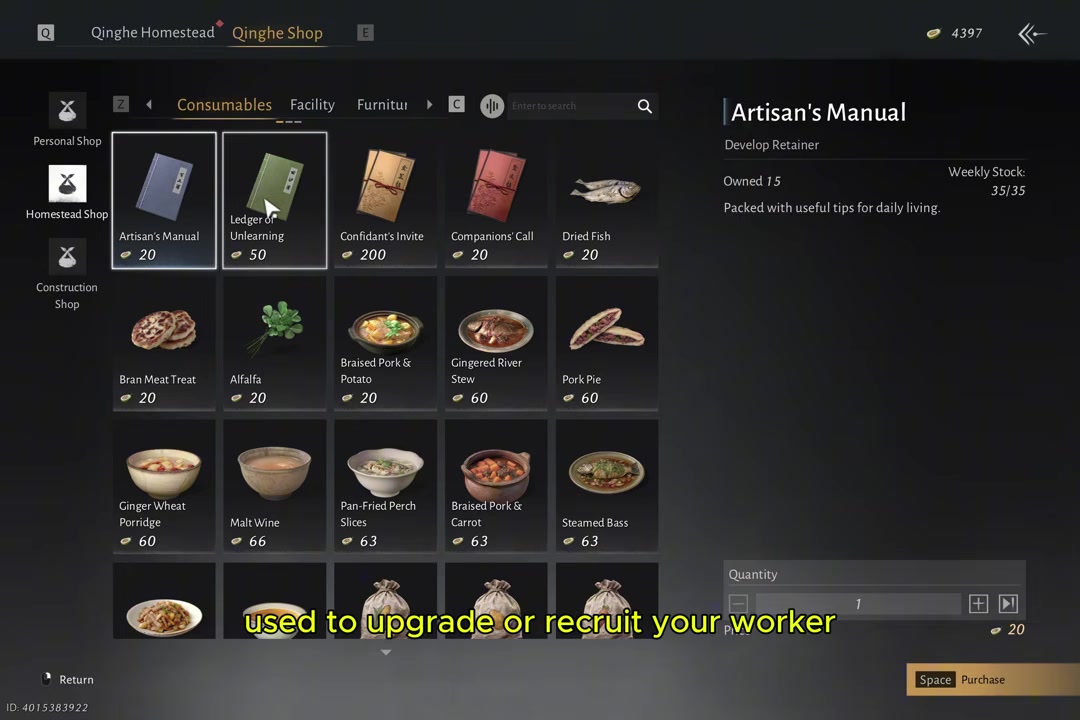 Open the furnishing placement interface