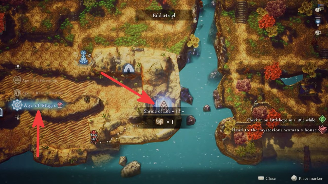 Location of Shrine of Life 13 Puzzle in The Adventures of Elliot: Millennium Tales