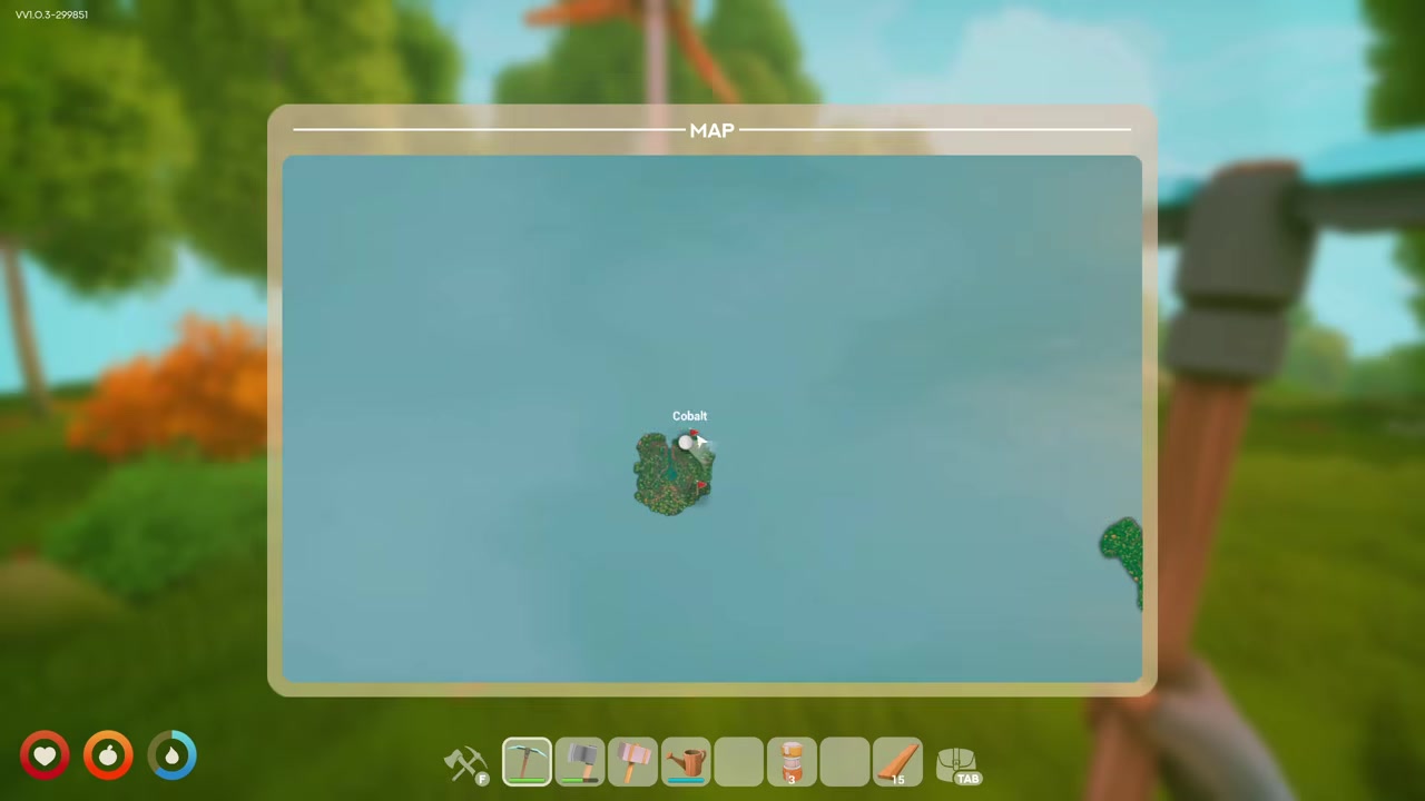 The third-tier island holding the Cobalt node next to a Stone node