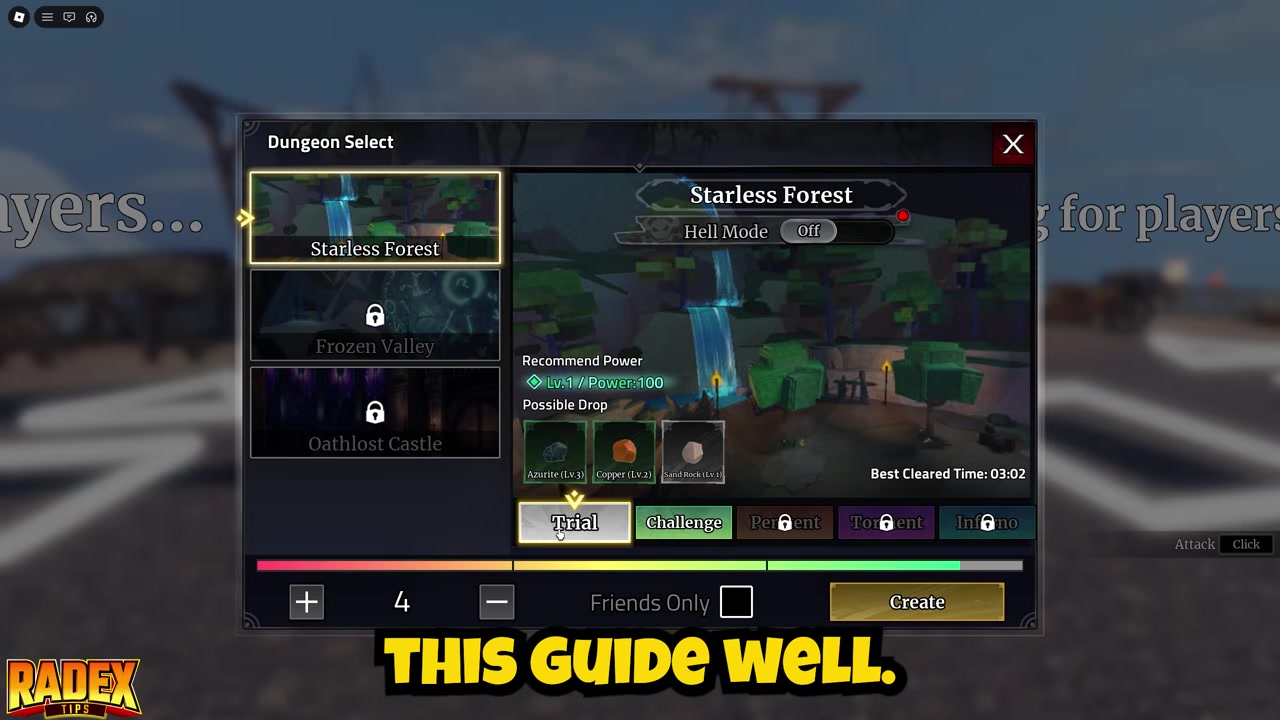 Open the race menu