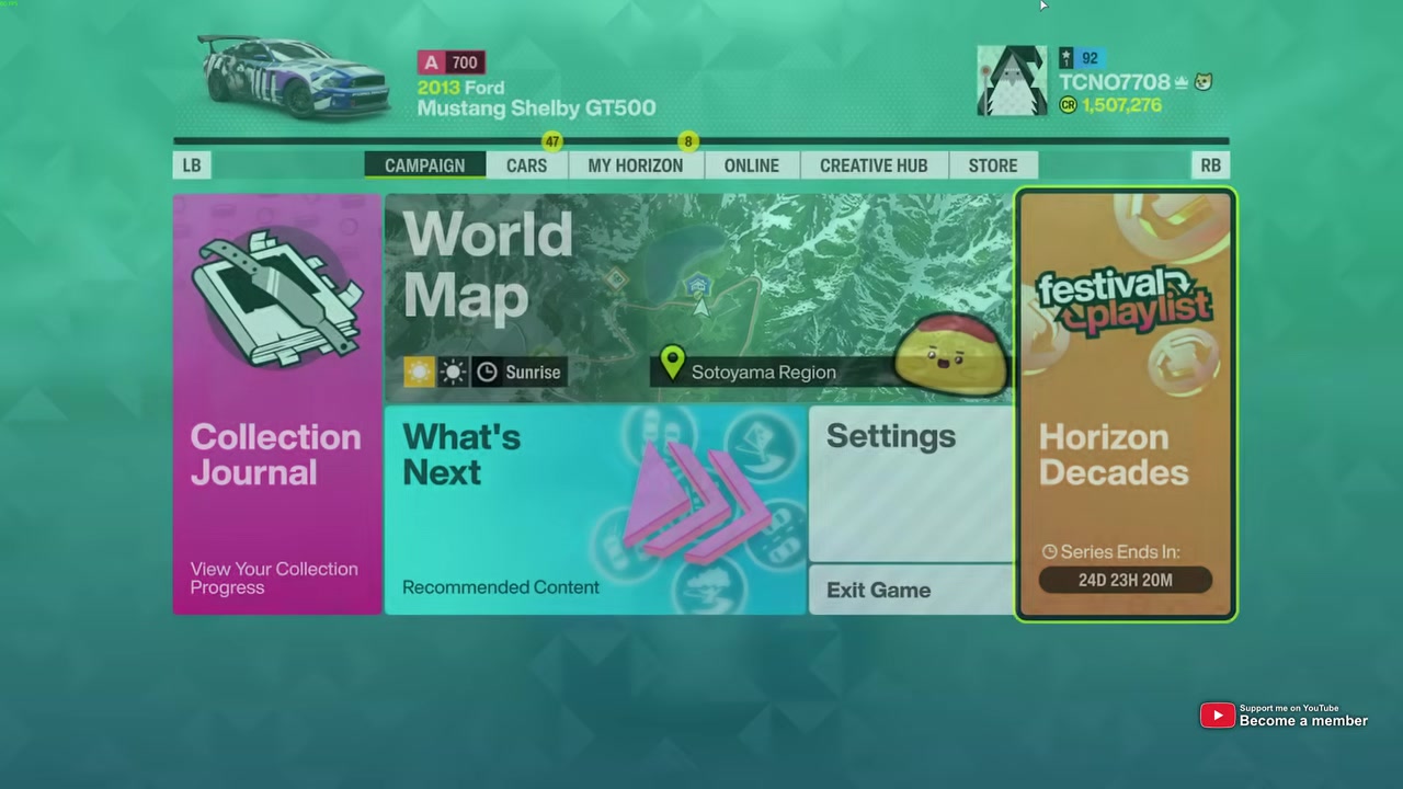 Open the Cars menu