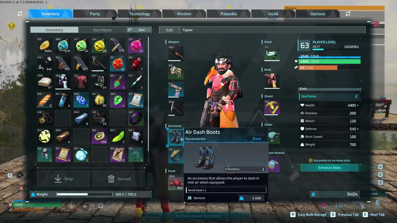 Equip the boots