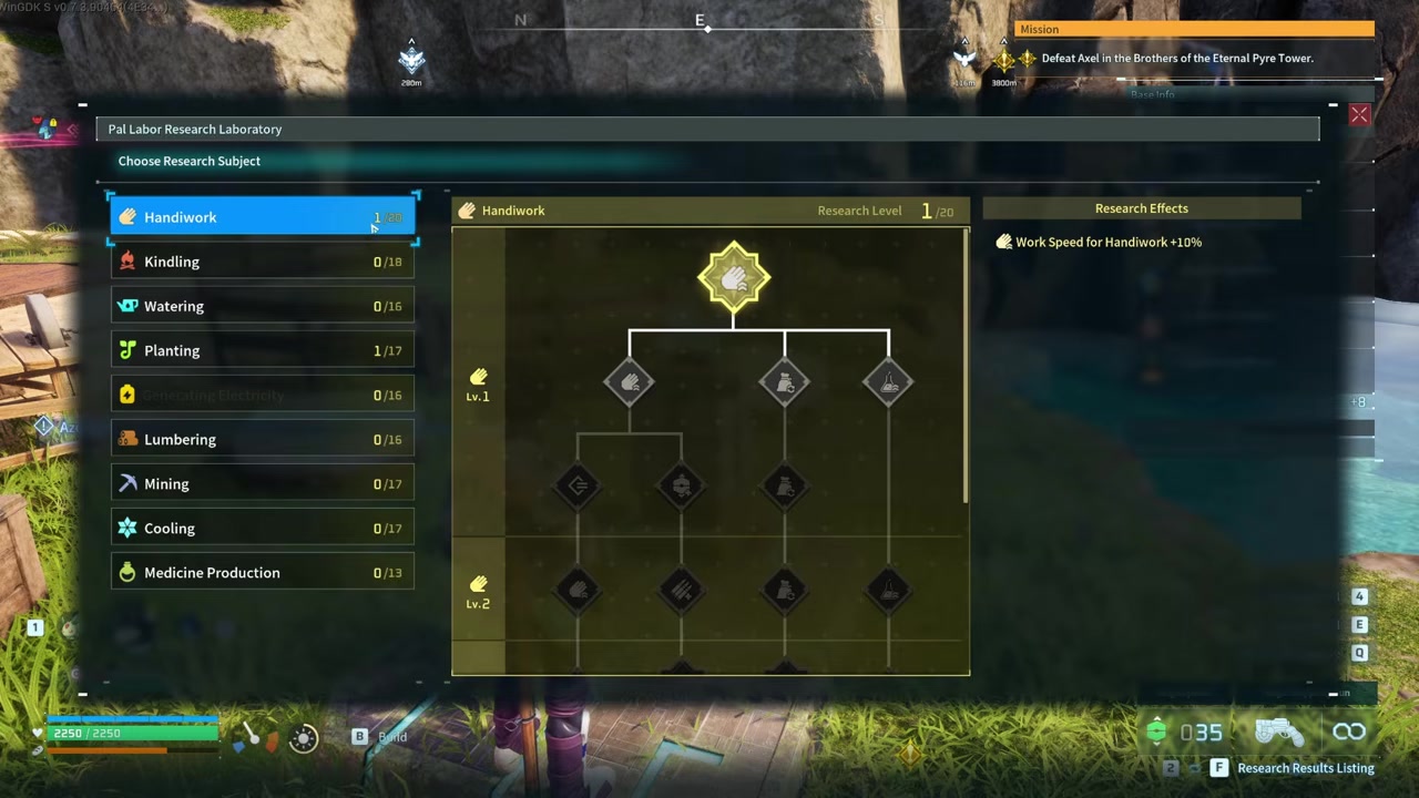 Select a research node
