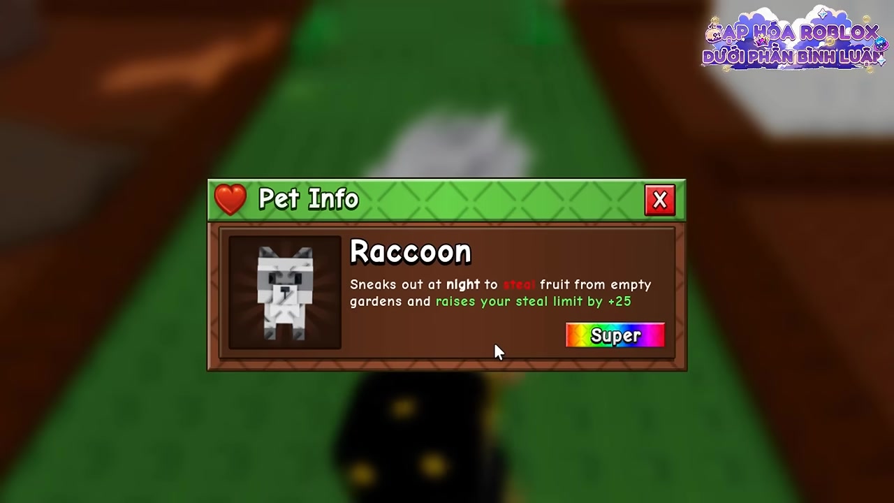 Open the Raccoon's skill card