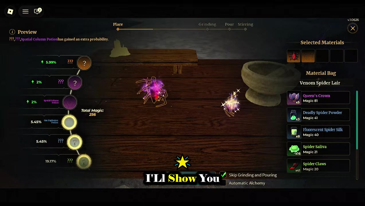 Check for Spider Enhance Stone