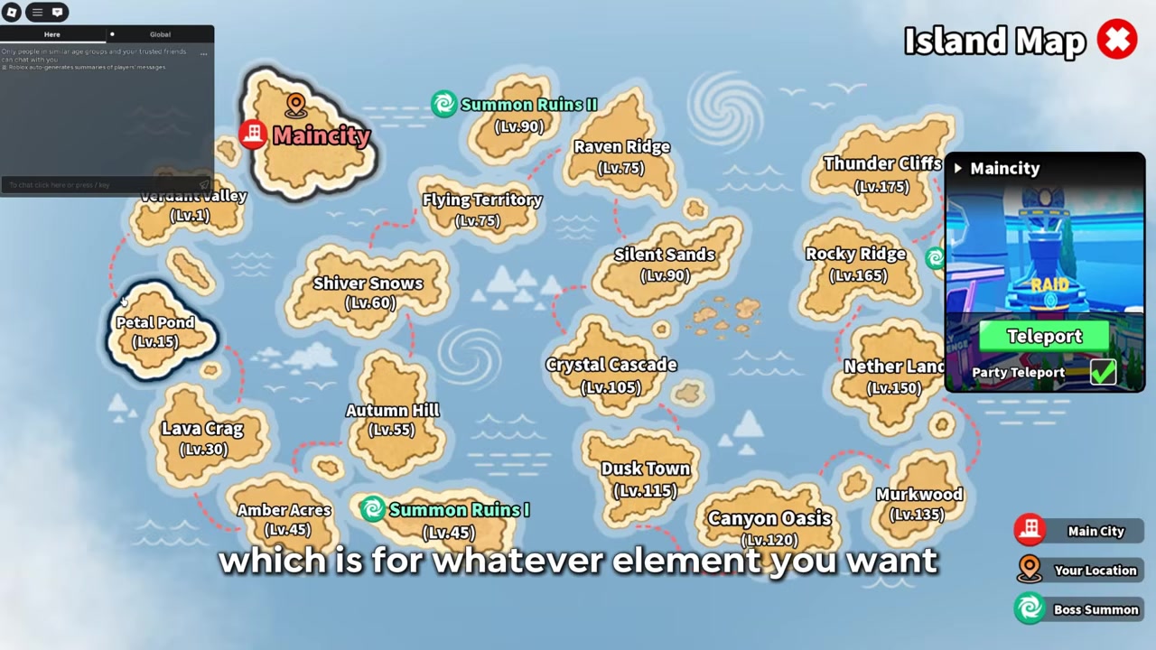 Fighting matching regional bosses