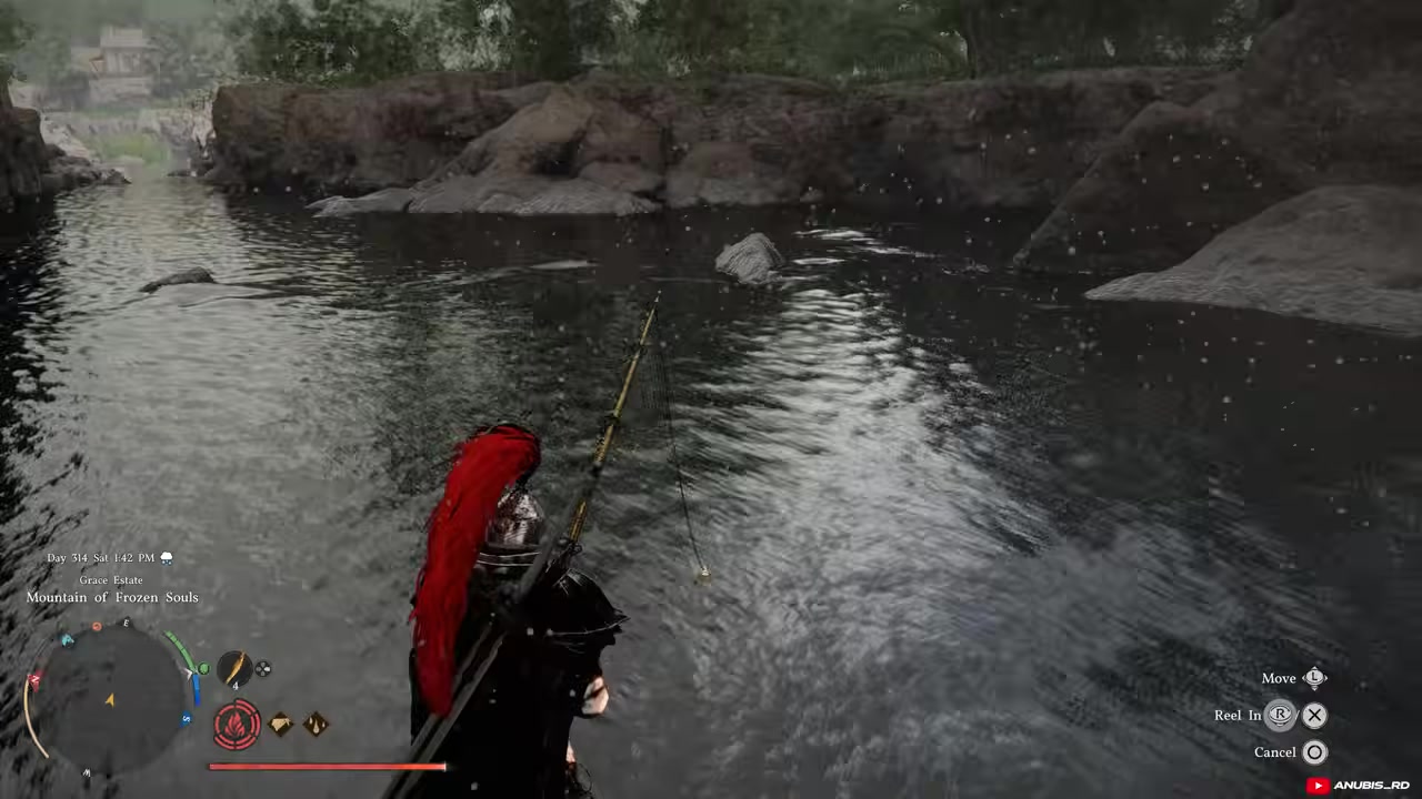 Let it bite, then hold without reeling