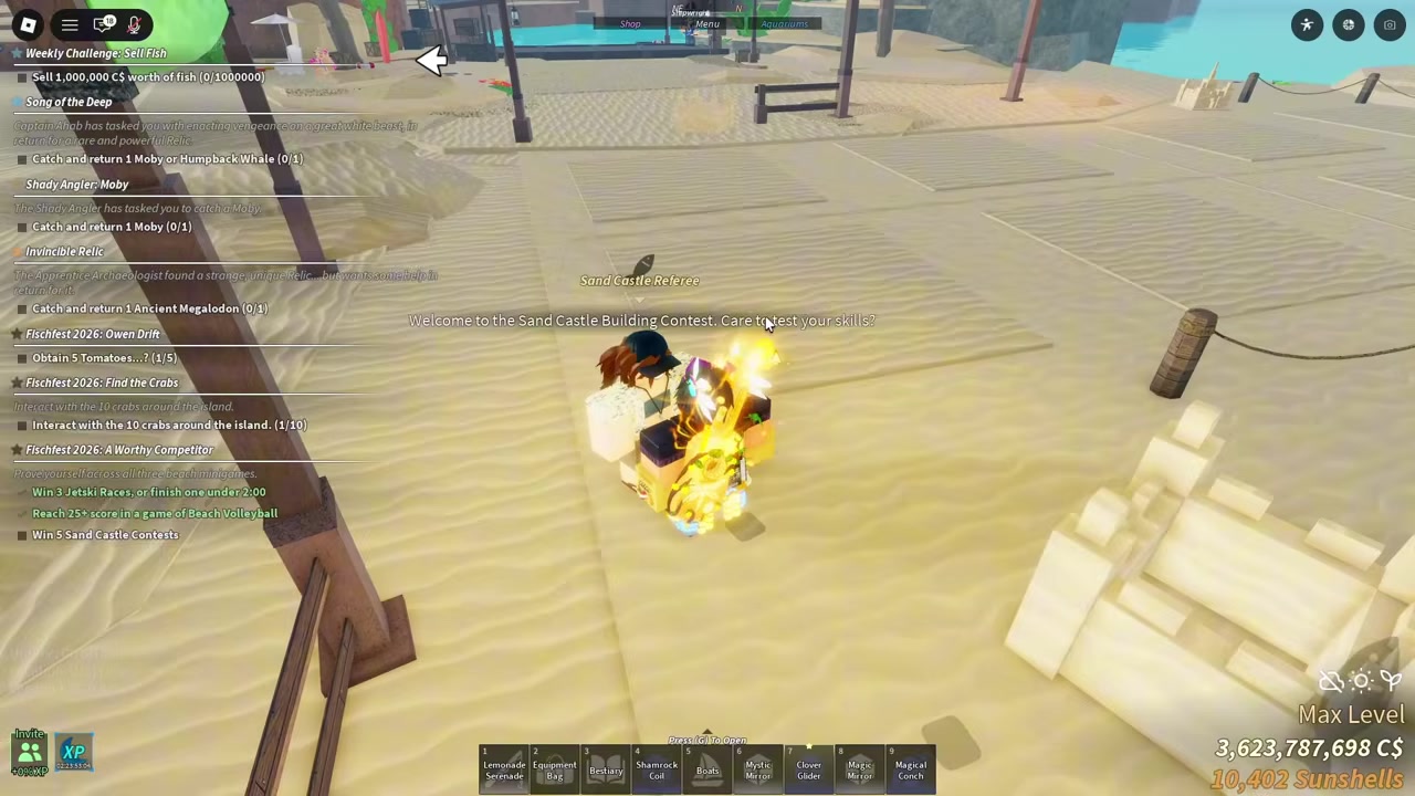 Enter the sand castle contests