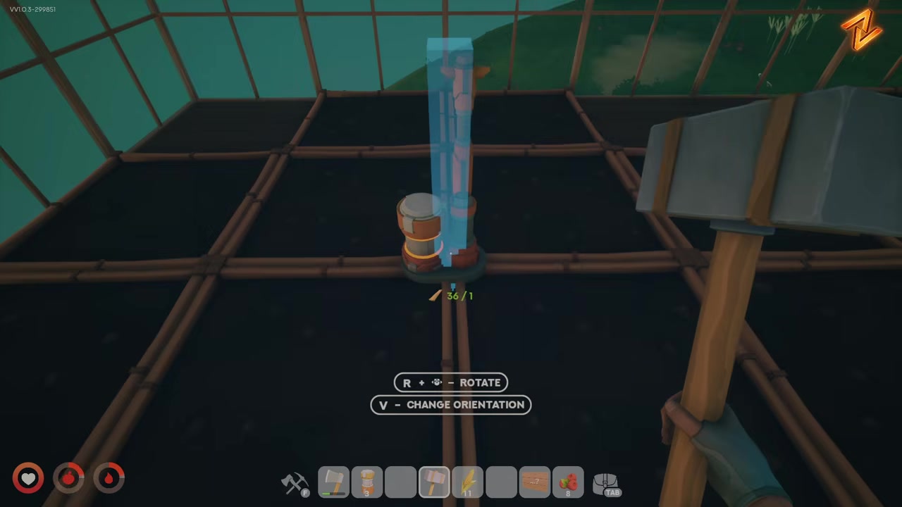 Place three halves at the fountain or sprinkler