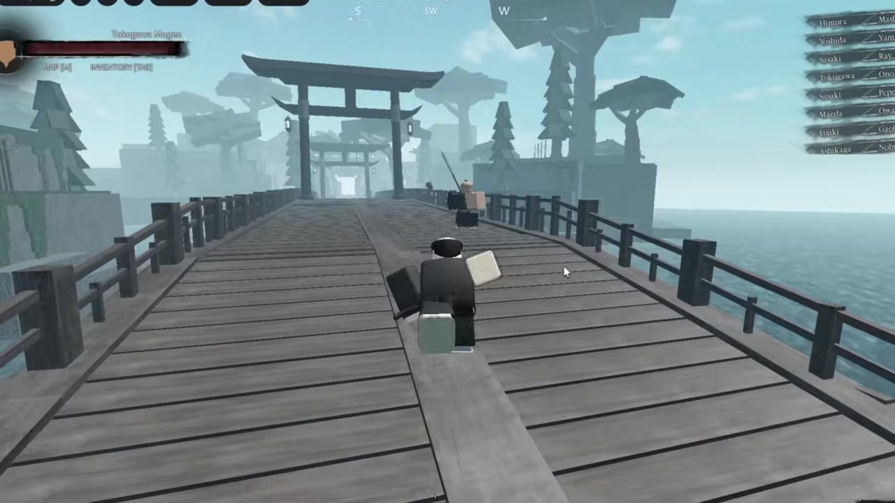 Wait for the head and talk to the samurai