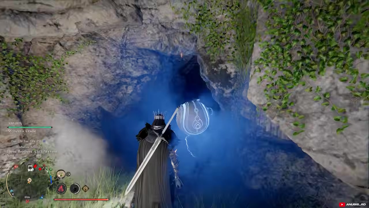 Grab the first egg inside the cave