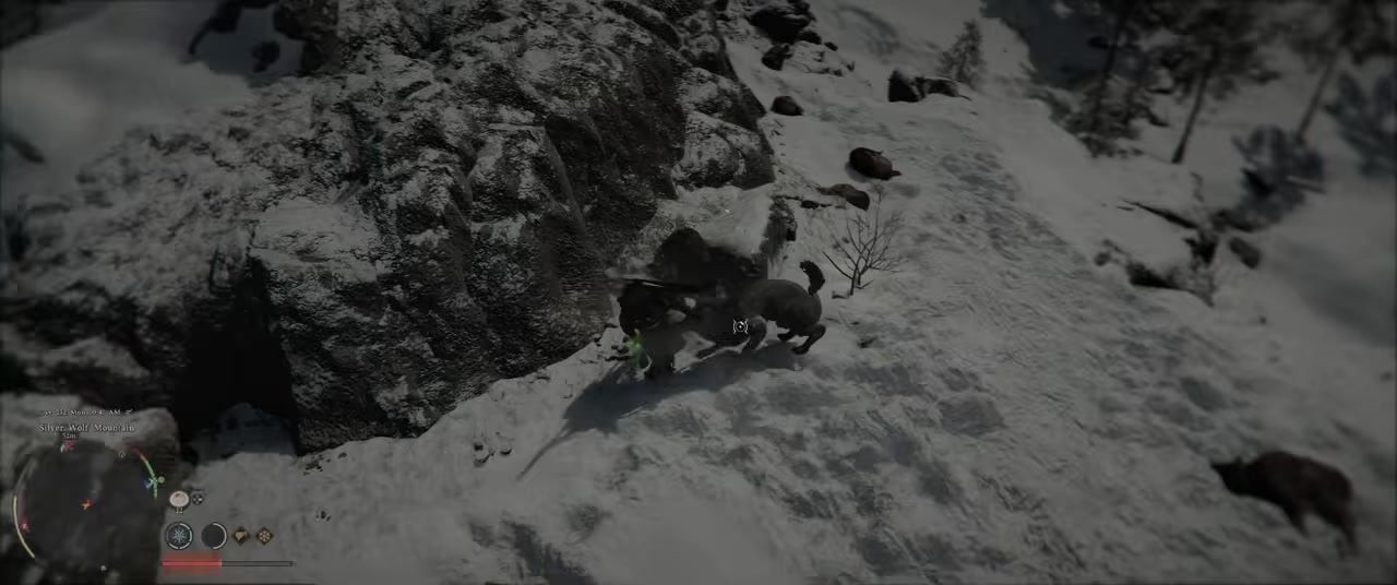 Ride the wolf when the prompt appears