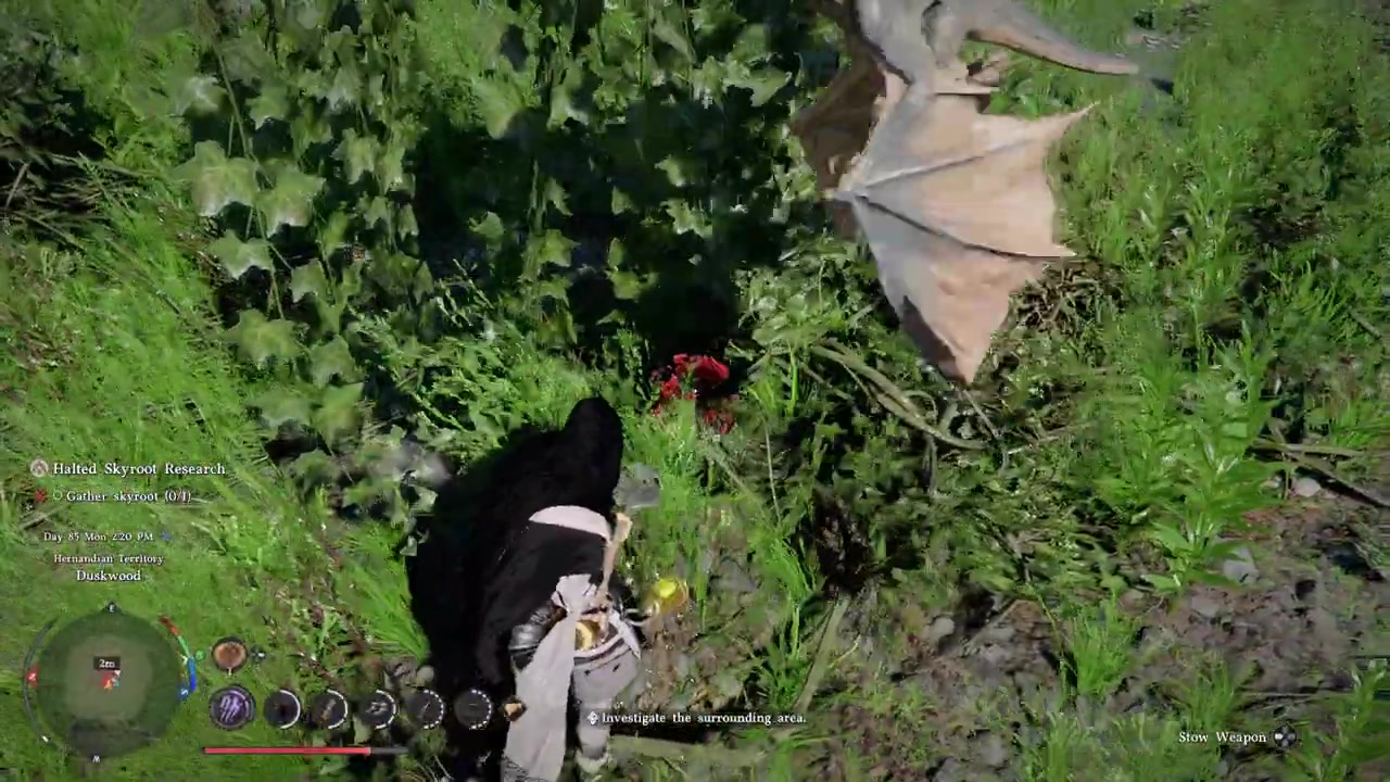 Hold the interact button to dig