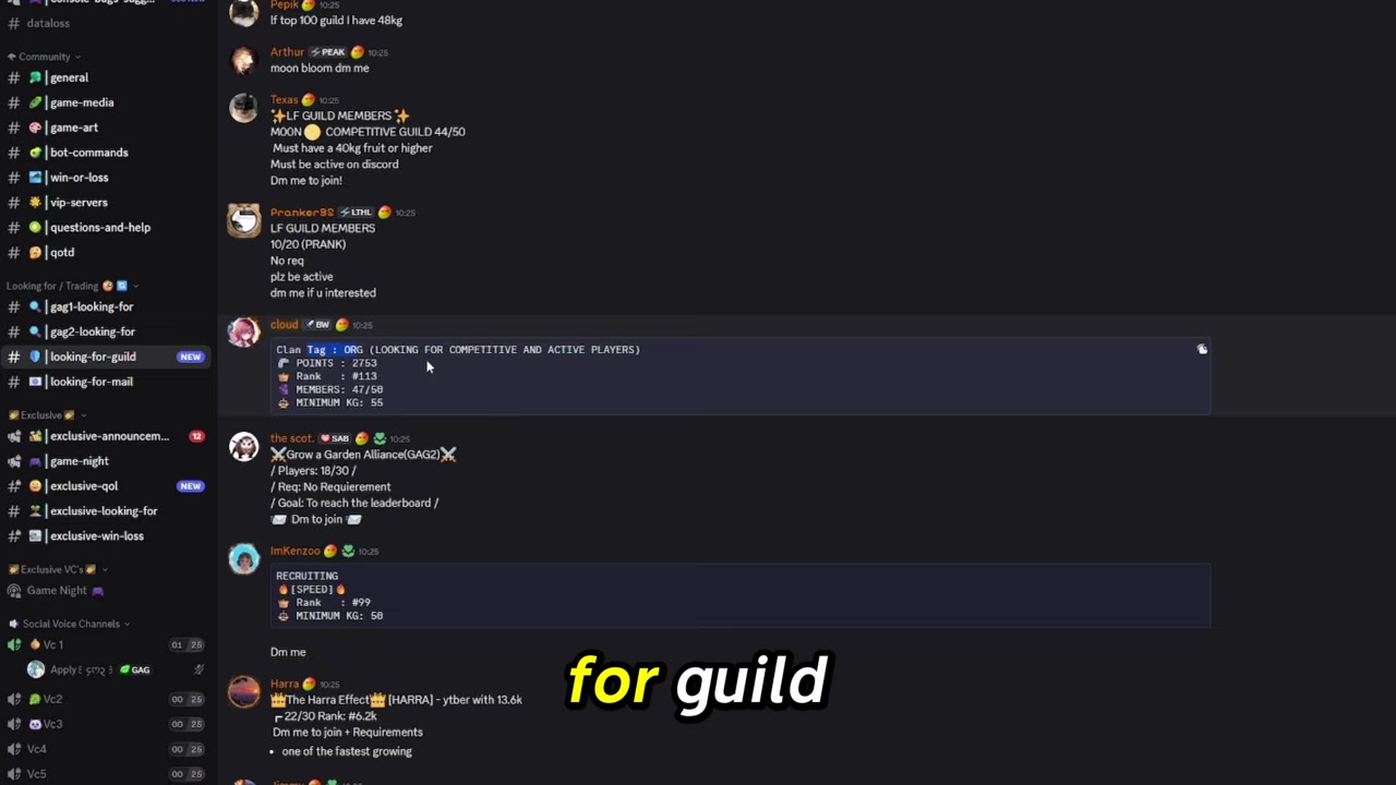 DM a guild member