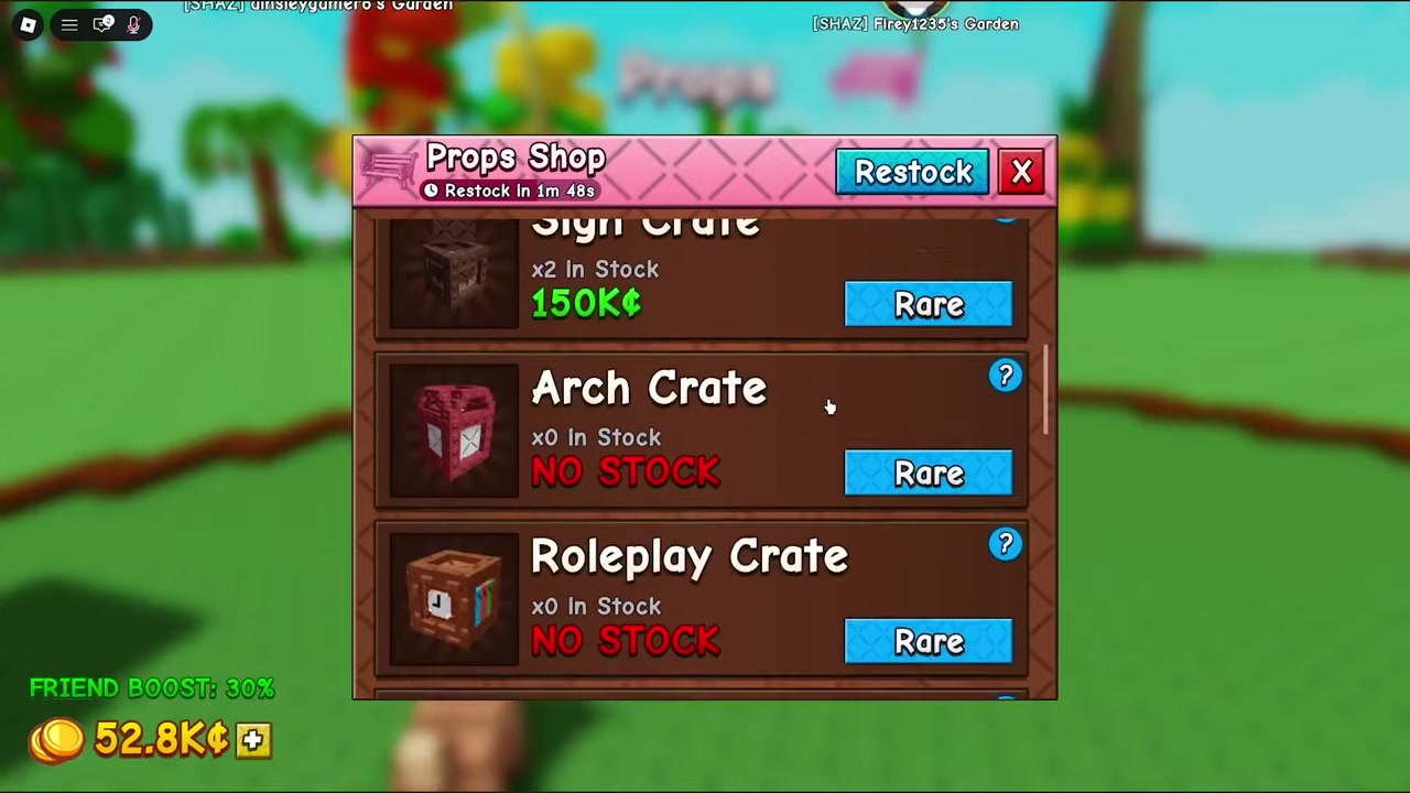 Restock the shop for fresh options