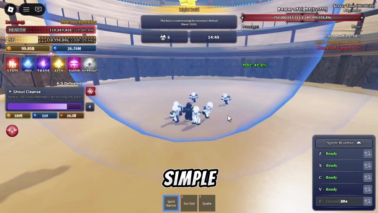 Defeat the Light Raid boss