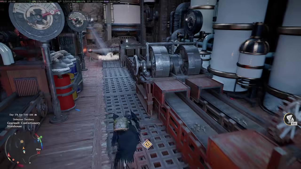 Jump the floor button to open a hatch