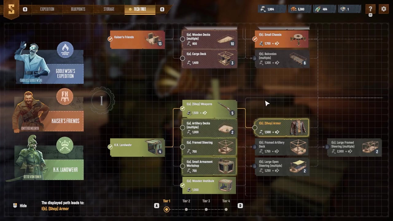Research the first armor node