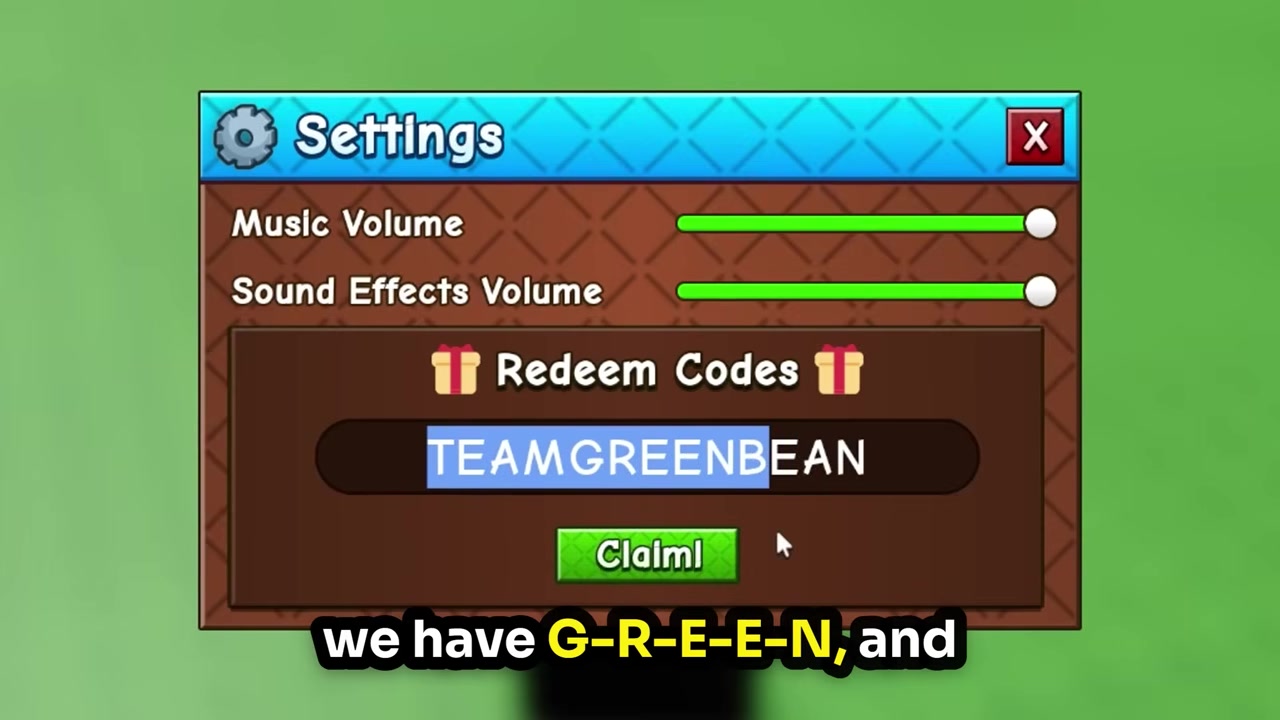 Enter TEAMGREENBEAN