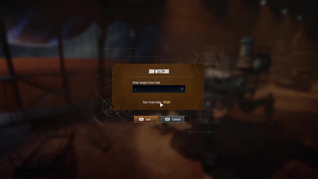 Enter the crew code