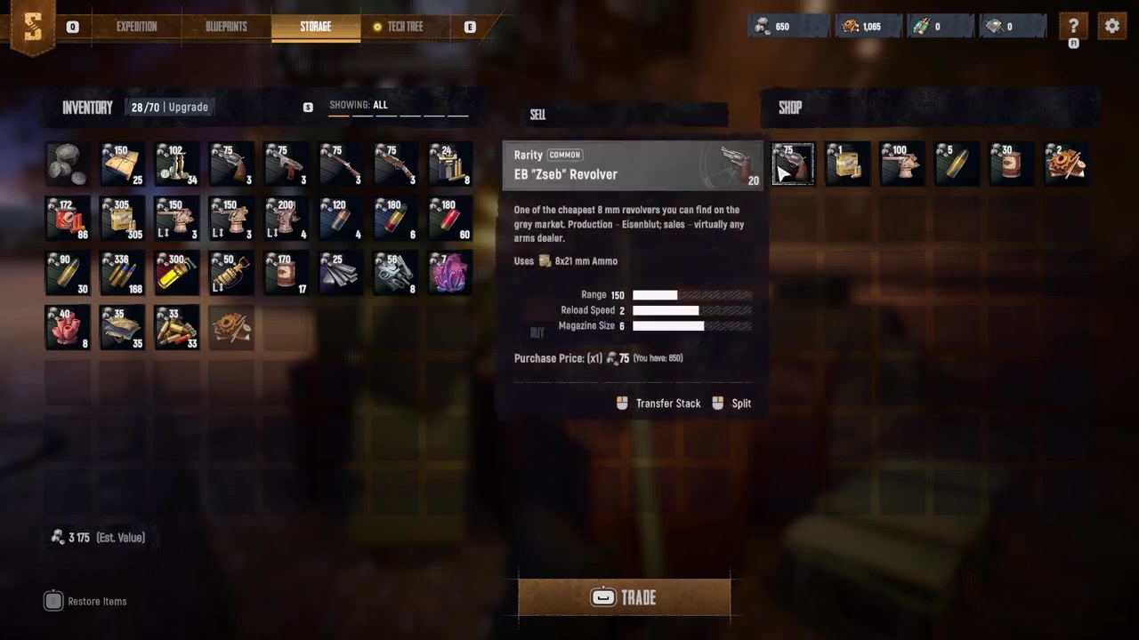 Add items to the buy window
