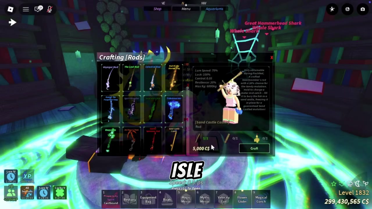 Craft the rod at Ancient Isle