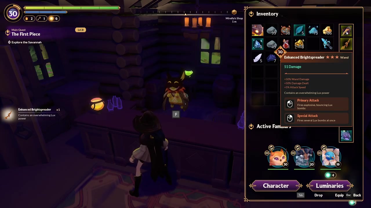 Check the upgraded weapon