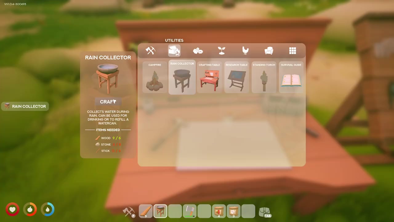 Craft and place the water collector