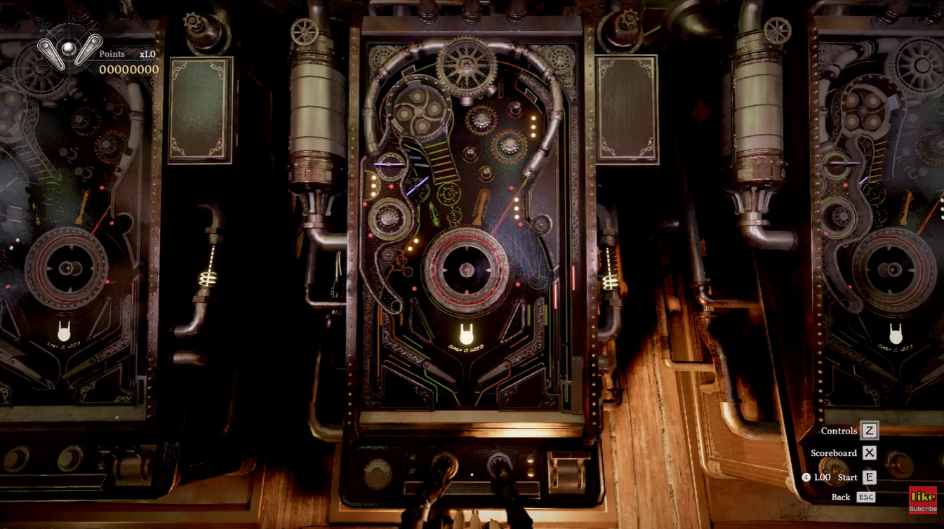 Pinball machine mini-game playing in Crimson Desert