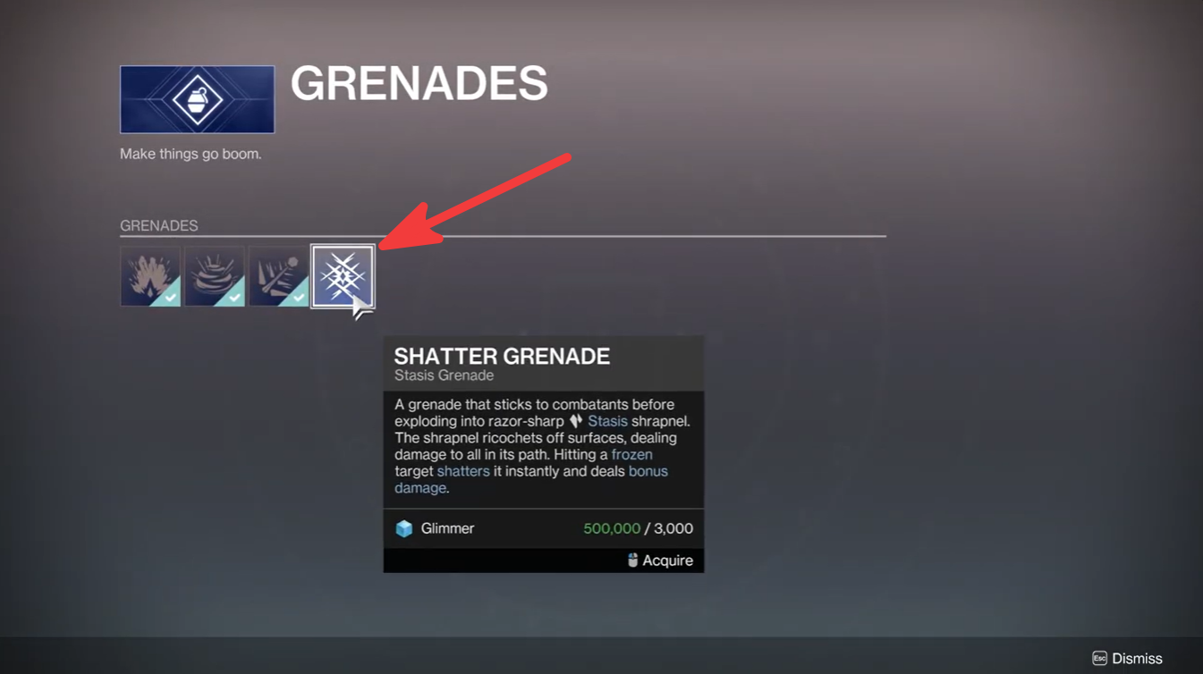 Shatter Grenade in Destiny 2 Monument of Triumph: Location and Unlock Guide