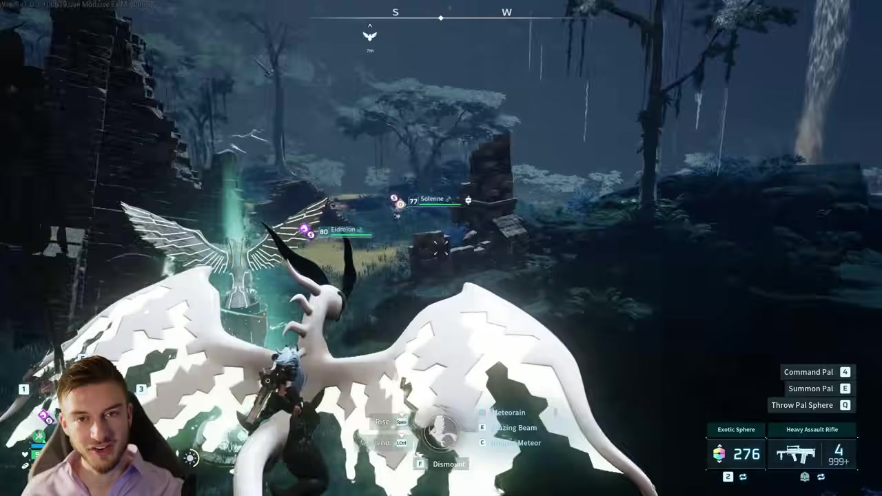 Fly down toward the corner