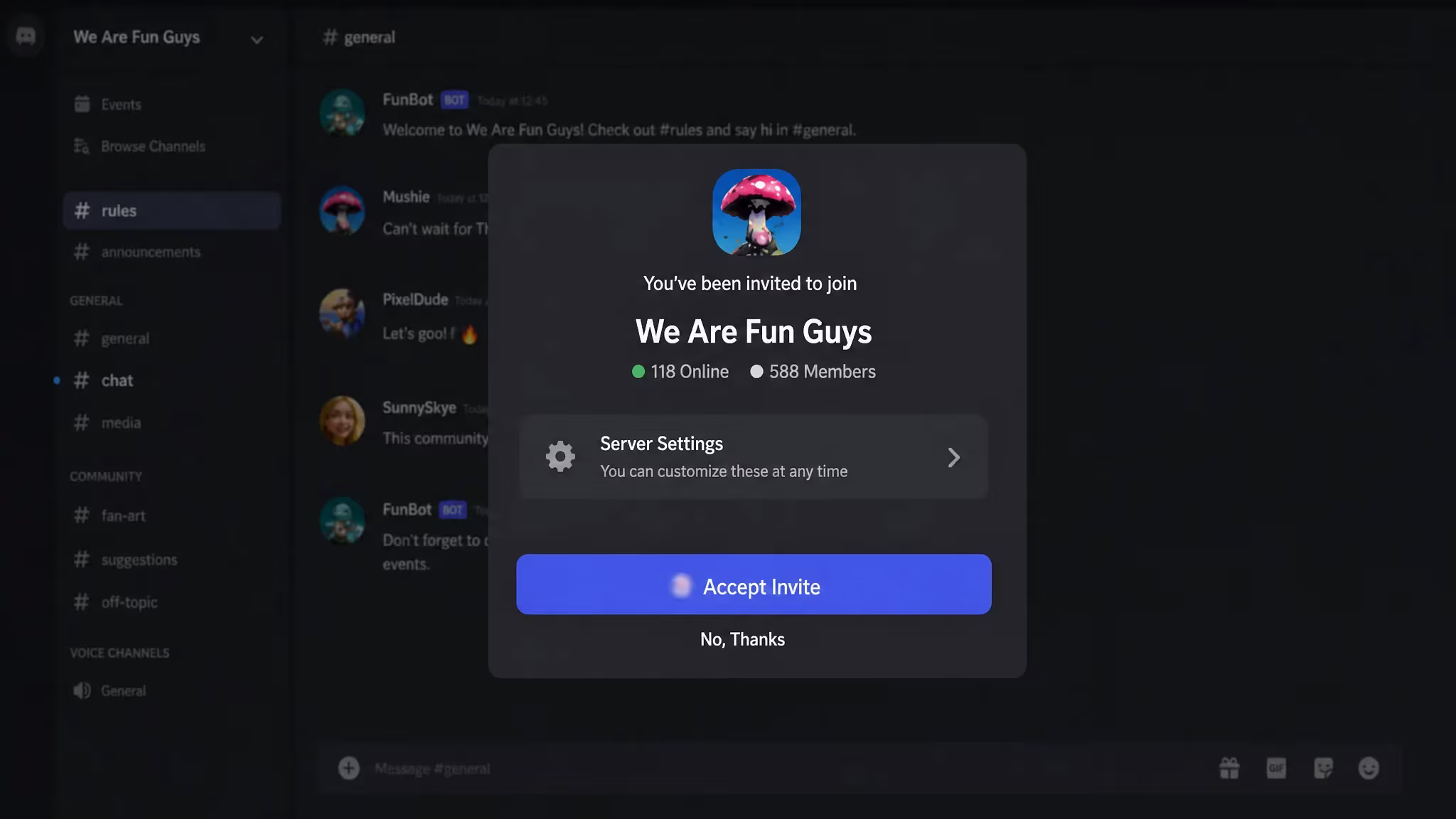 The Be A Hair Discord server invite screen