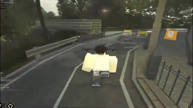 Cross the pedestrian bridge