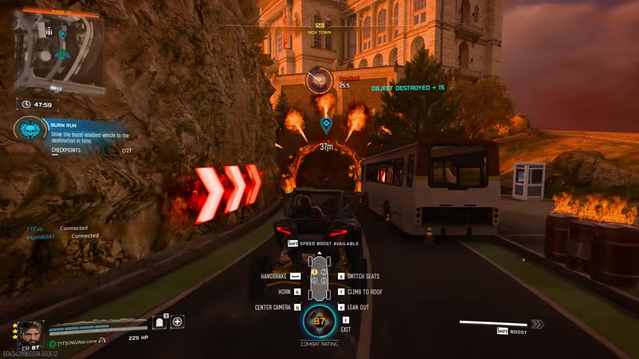 Follow the route arrows
