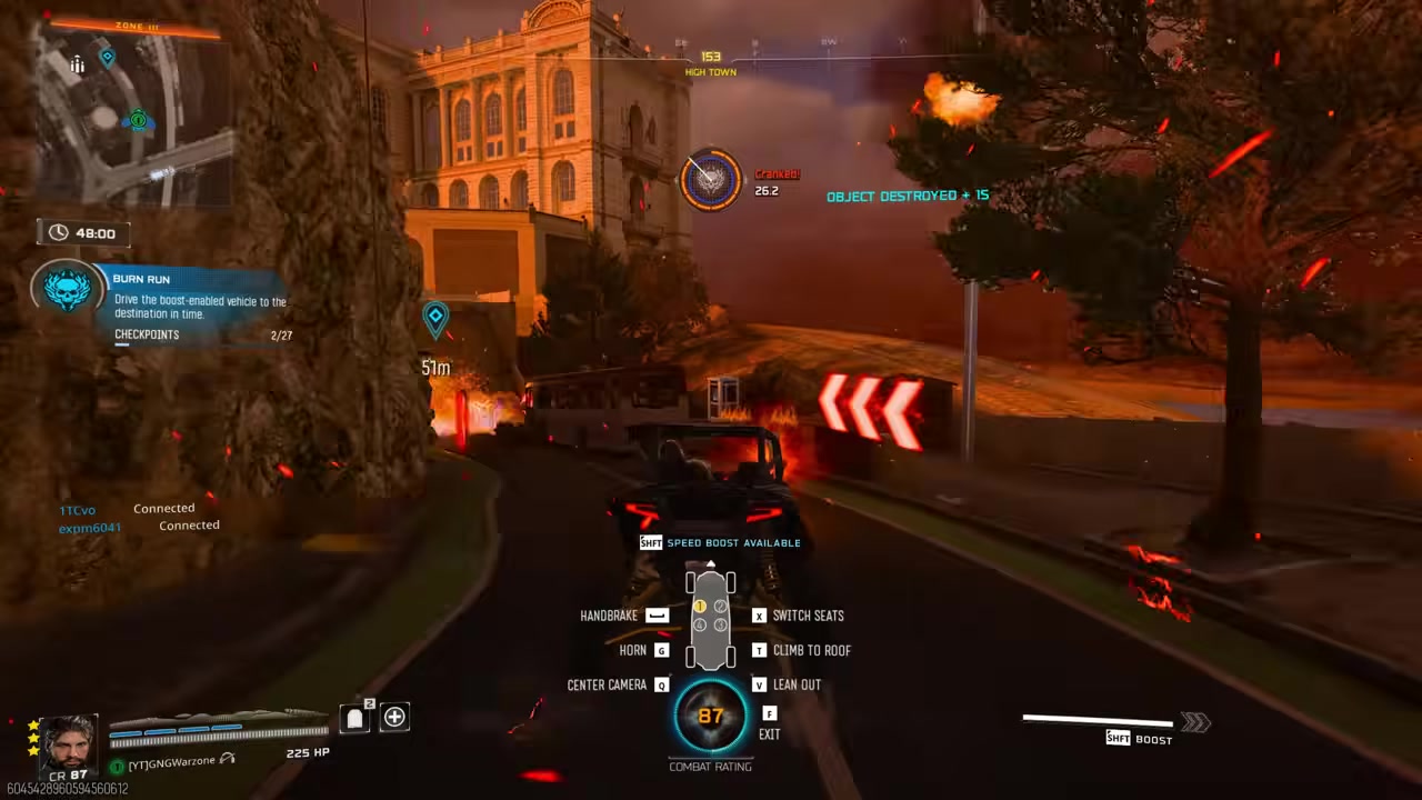 Drive through the fiery rings