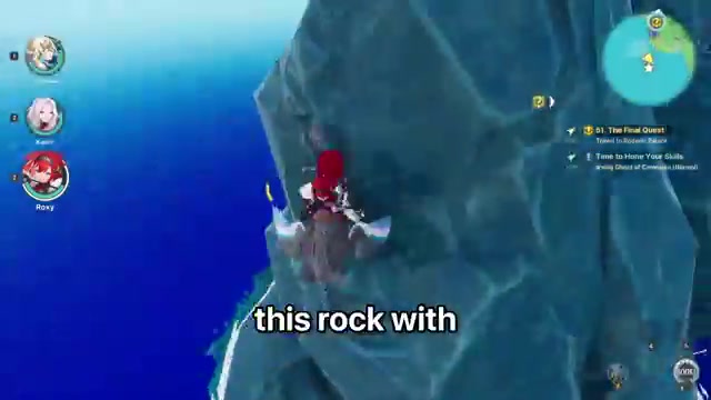Jump and dive toward the marker