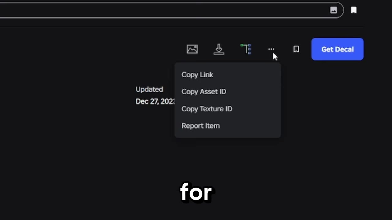 Copy the asset ID
