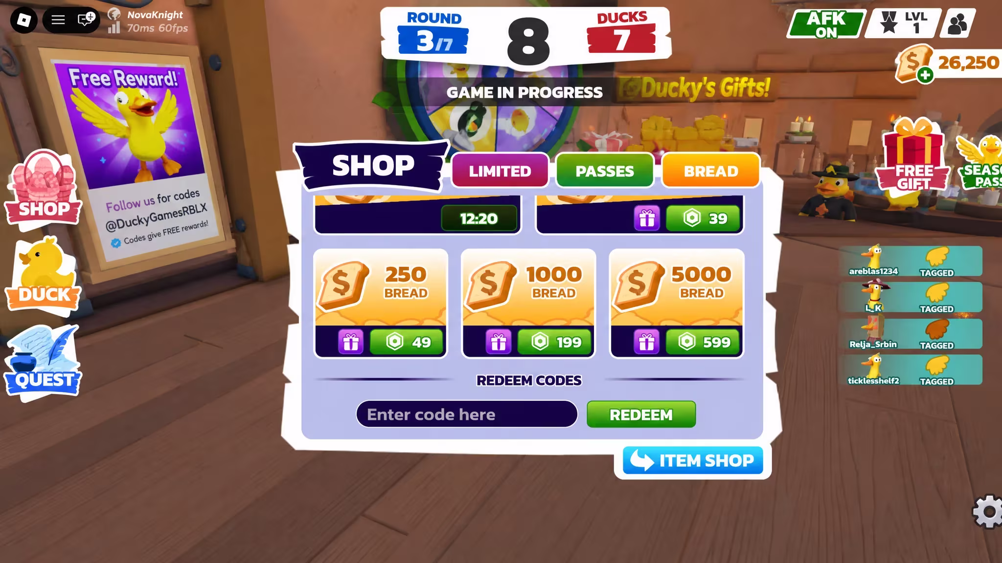 Duck Duck Codes Redemption System