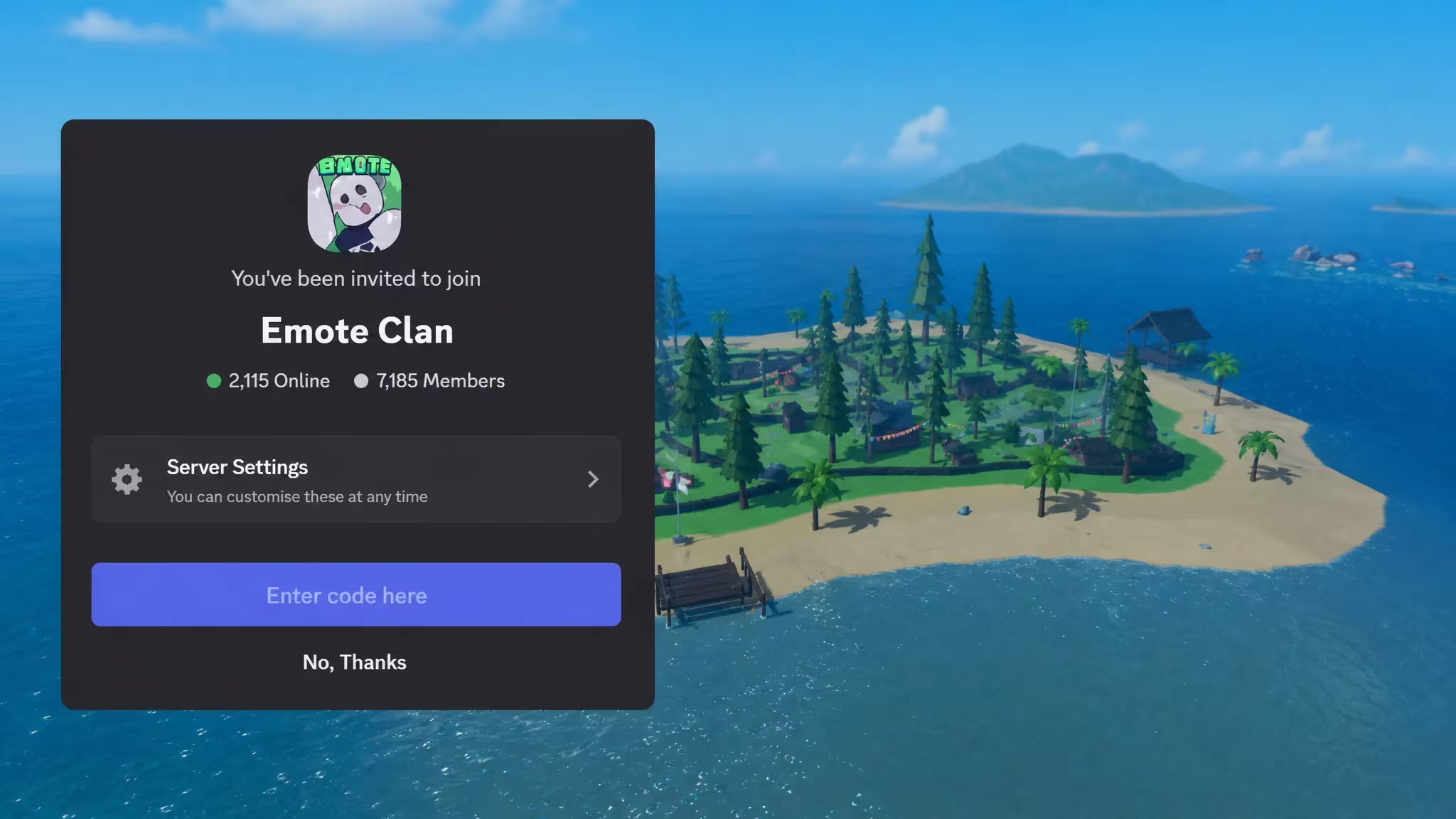 Emote RNG Discord server invite page