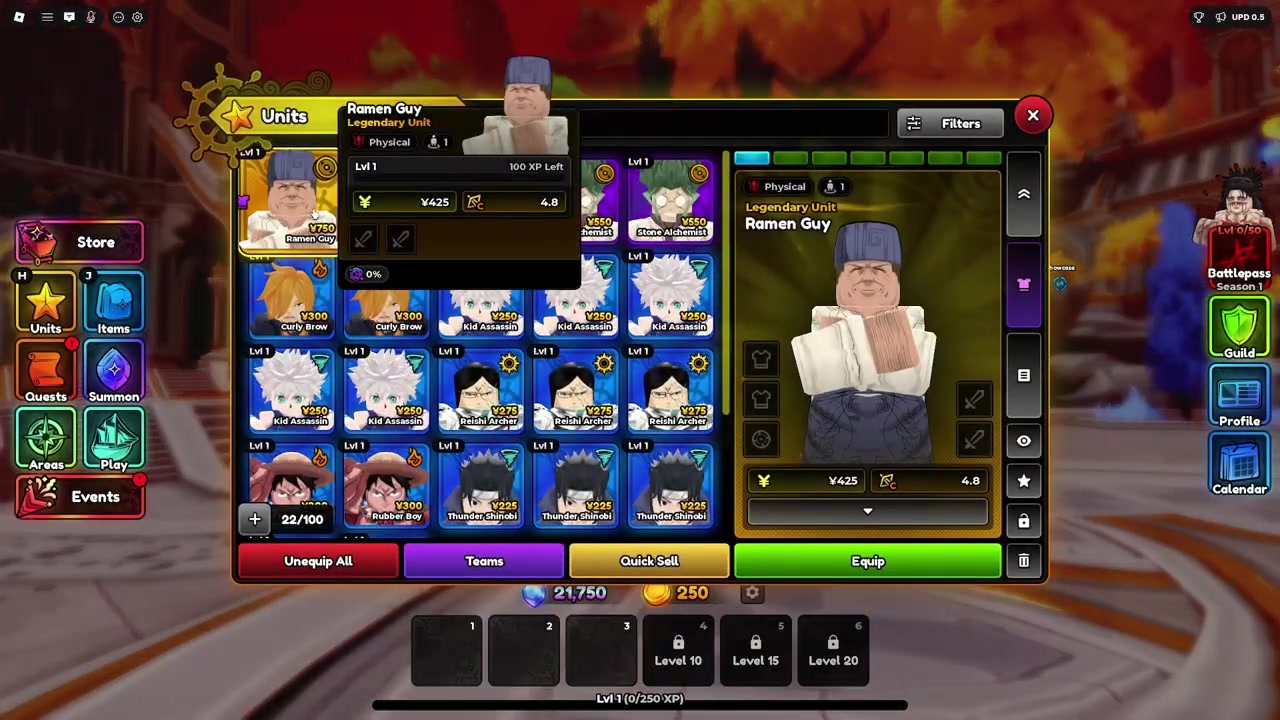 Select a unit